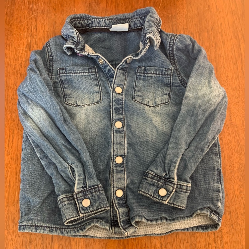 🍊5/$15 Fred & Flo Denim Kids Shirt size 18-24m